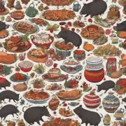 有哪些庆祝活动或仪式围绕着已经亥猪而进行？例如有哪些传统的食物装饰品或其他物品被用于庆祝这个节日吗？
