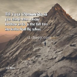 你要是爬山，就爬到底，一跌倒就会跌到深渊里。